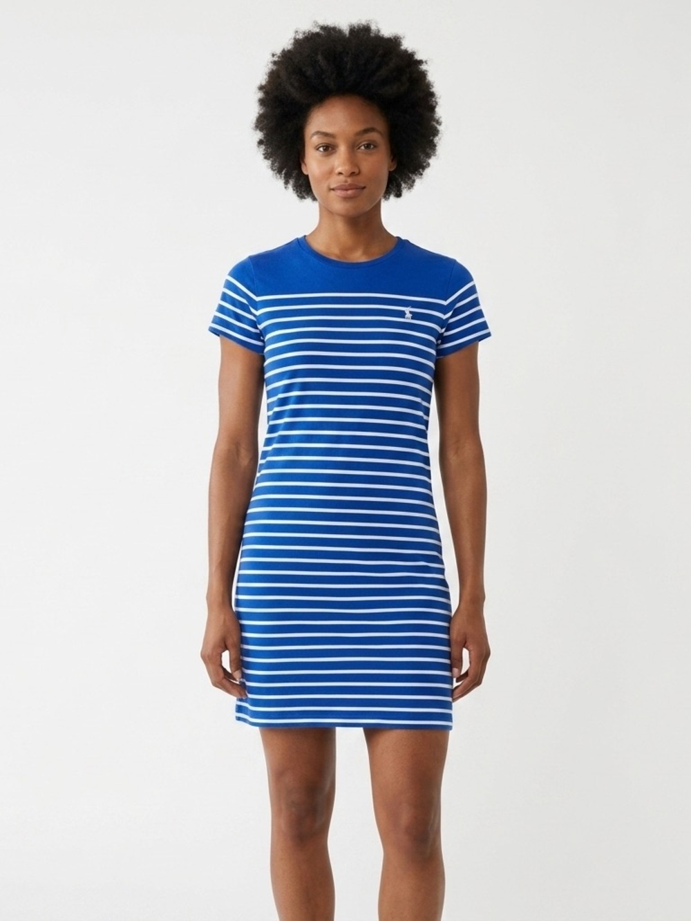 Polo Ralph Lauren Blue & White Striped T-Shirt Mini Dress - Size M